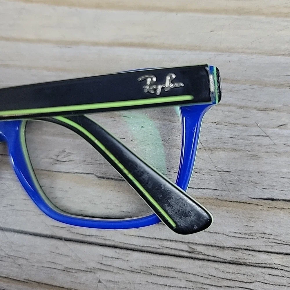 Ray-Ban Jr RB1536 3600 Youth Black Blue Square Eyeglasses 48-16 130 FRAMES ONLY‎